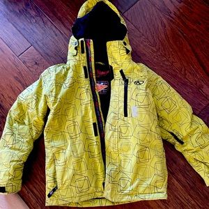 Boys Marker ski jacket, green print, size 8, VGUC.